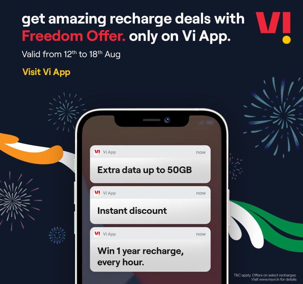 Vi Independence Day Offers on Vi app announced