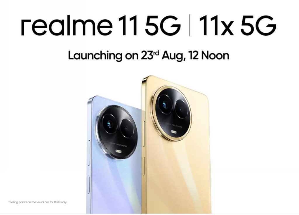 realme 11 5G and realme 11x 5G launching in India on August 23