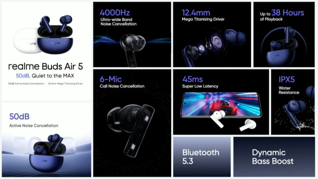 Realme Buds Air 5 Pro launch with most powerful ANC and 3D Spatial Sound  Effects -  News