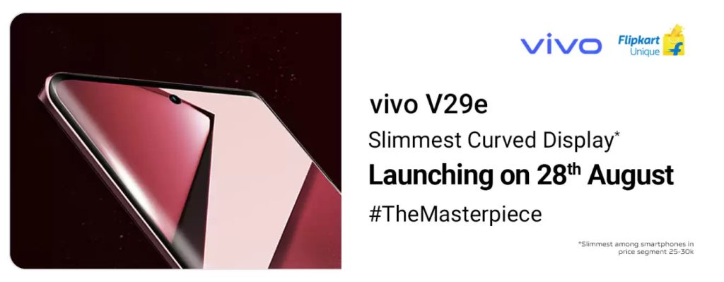 vivo V29e with curved screen, 50MP AF selfie camera launching in India on August 28