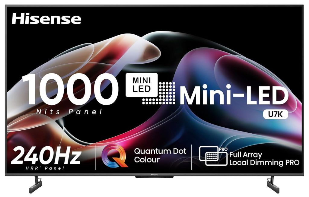 Hisense U7K 4K mini-LED, U6K and E7K 4K QLED TVs launched in India