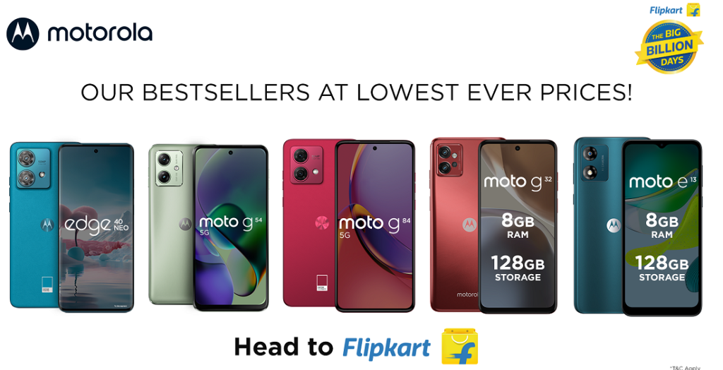 Flipkart Big Billion Days sale 2023: Discounts on motorola smartphones revealed