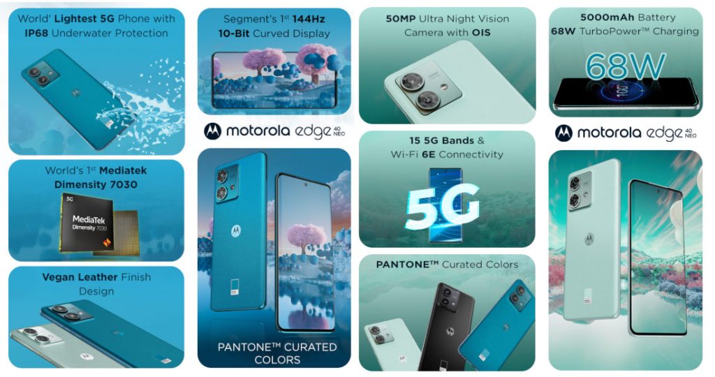 Motorola Launches edge 40 neo – World's Lightest 5G Smartphone with IP68  Underwater Protection, 144Hz Curved Display