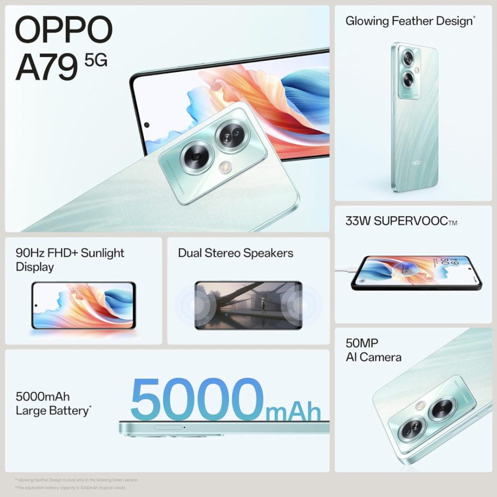 OPPO A79 5G with 6.72″ FHD+ 90Hz display, Dimensity 6020 launched