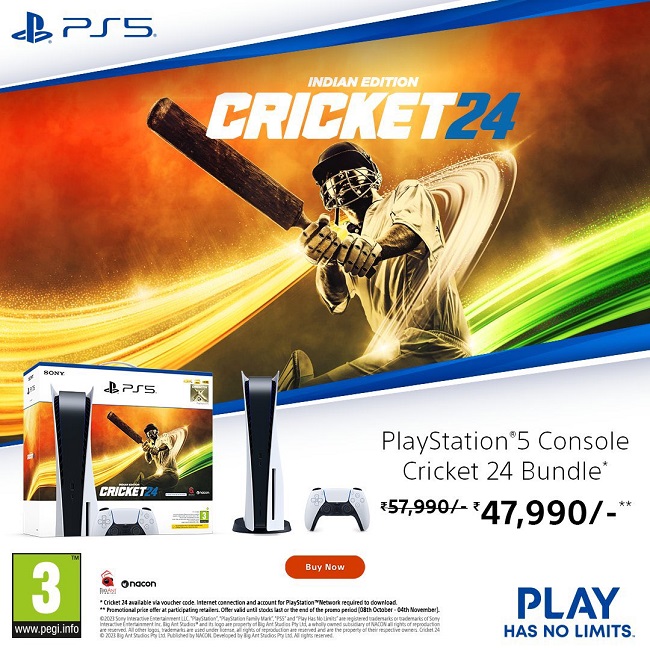 Sony PlayStation 5 Cricket 24 bundle launched at an introductory