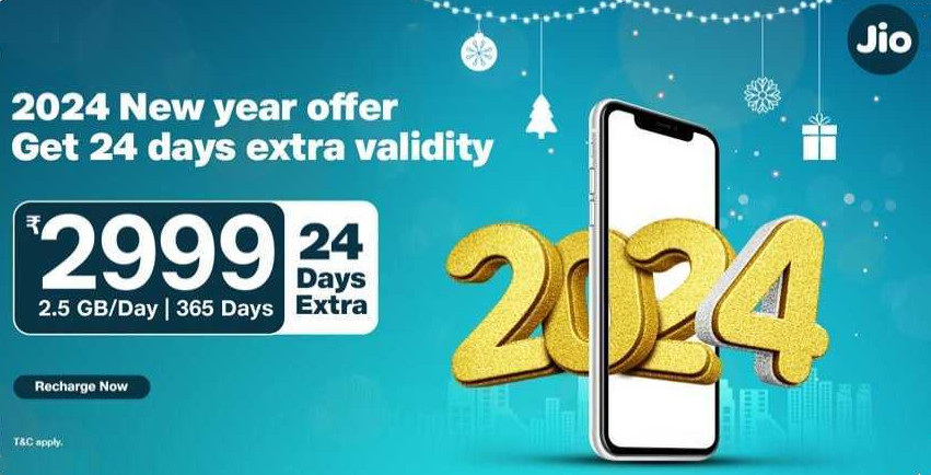 Jio launches 2024 New Year plan with 24 days extra validity