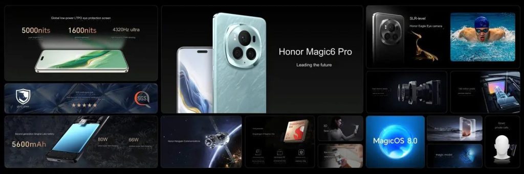 HONOR Magic6 Pro with 6.8″ 120Hz LTPO display, Snapdragon 8 Gen 3, 180MP  periscope telephoto camera goes global
