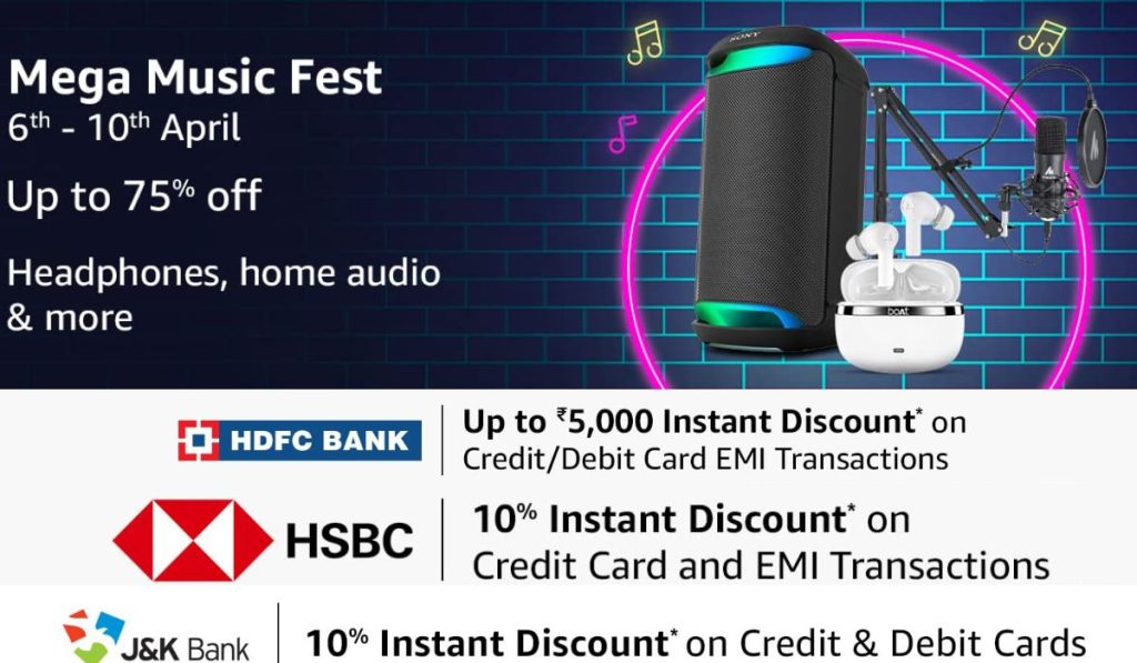 Amazon Mega Music Fest Sale: Up to 75% off audio products