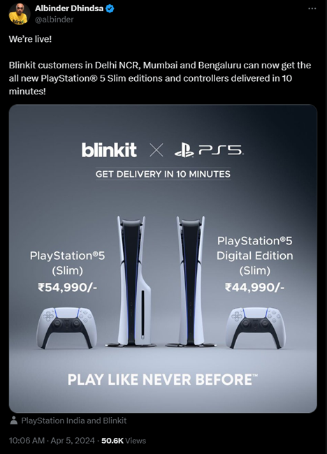 Sony launches PS5 Slim in India officially; partners with Blinkit to ...