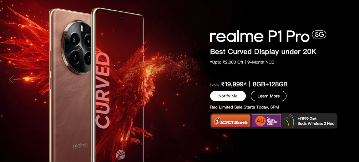 Realme P1 और Realme P1 Pro कई पहली सेल आज, शाम 6 बजे से 8 बजे तक मिलेगा शानदार ऑफर Many first sales of Realme P1 and Realme P1 Pro today, great offers will be available from 6 pm to 8 pm.
