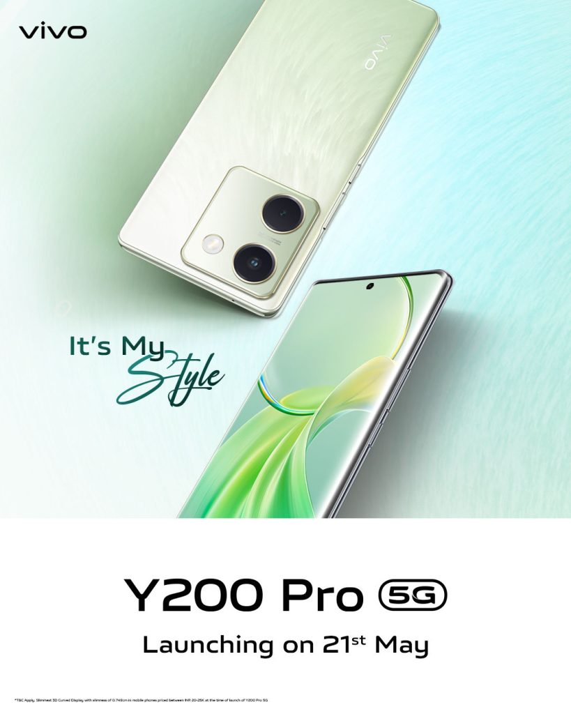 vivo Y200 Pro 5G launching in India on May 21