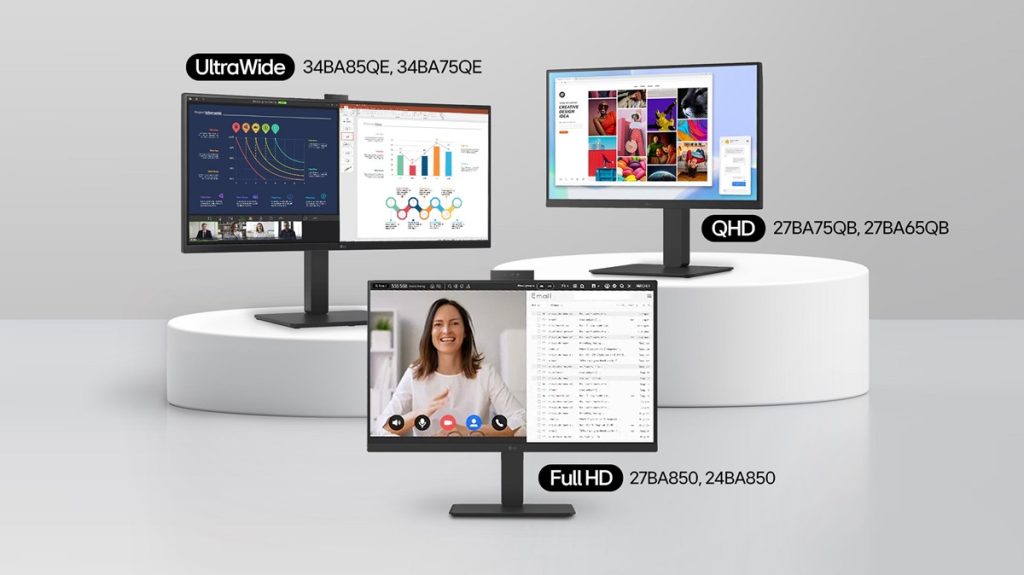 LG 34″ UltraWide QHD Curved Monitor, 27″ QHD and 27″ / 24″ FHD business monitors announced