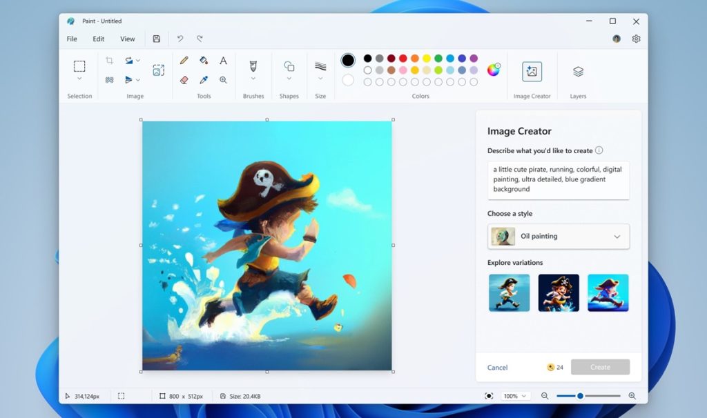 Microsoft rolls out generative AI Tools to Paint and Notepad for Windows Insiders