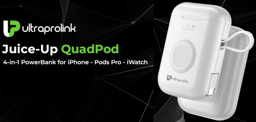 UltraProlink Juice-Up QuadPod 15W 4-in-1 5200mAh Powerbank for Apple devices launched