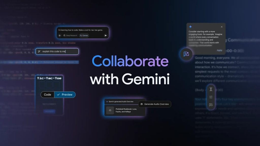 Gemini gets Canvas and Audio Overview features in the latest update