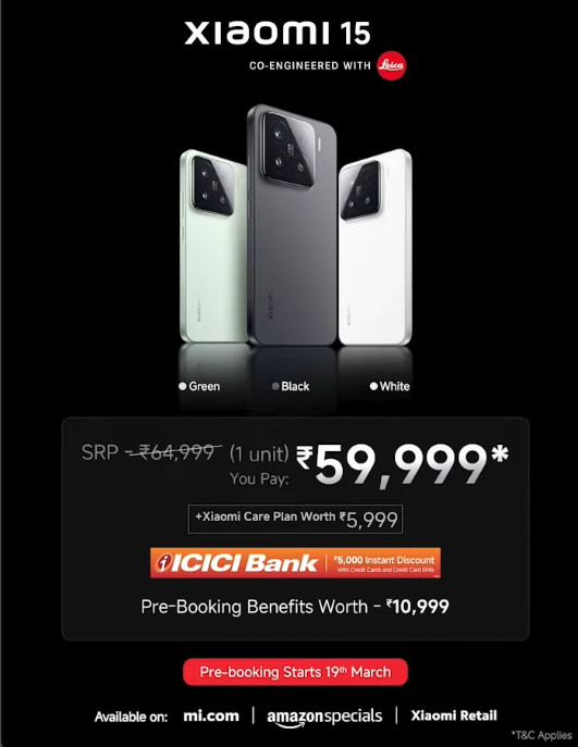 Xiaomi 15 India price offers