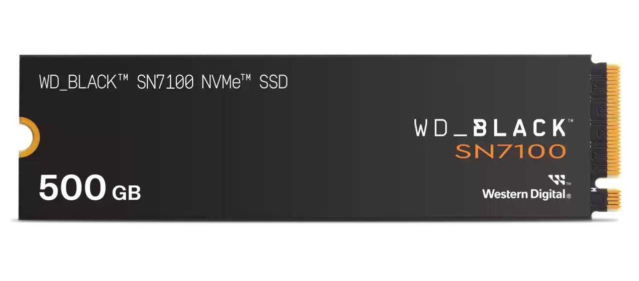 WD_BLACK SN7100 NVMe SSD with up to 7250 MBps read speeds, up to 