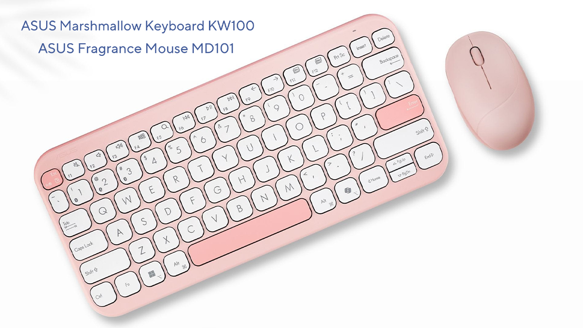 ASUS Fragrance Mouse MD101 and Marshmallow Keyboard KW100 with new