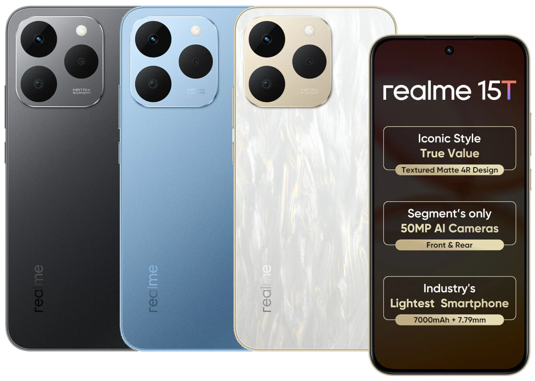Thay Màn Hình Realme 15T Tại Đà Nẵng – Lấy Ngay, Giá Tốt, Bảo Hành Rõ Ràng 6 realme 15T with 6.57″ FHD+ 120Hz AMOLED display, IP69 ratings, 7000mAh battery launched in India starting at Rs. 20,999