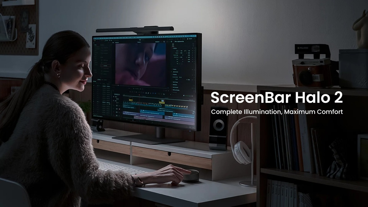 BenQ ScreenBar Halo 2 monitor light bar with ASYM-Light technology