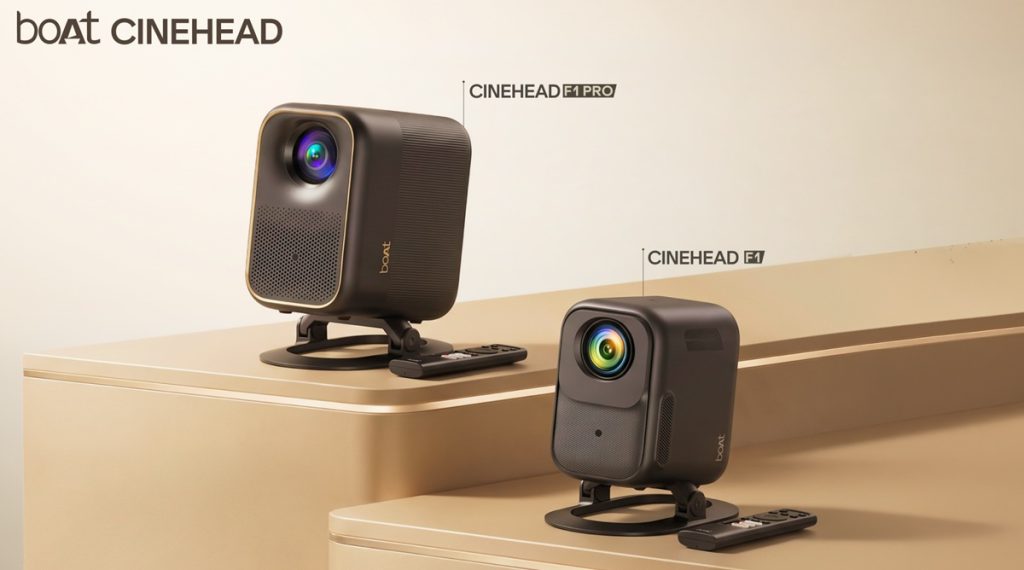 boAt CineHead F1 and F1 Pro 1080p smart projectors with up to 120-inch projection, 4K support launched