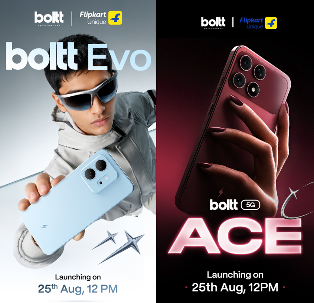 Boltt revealed Evo 4G and Ace 5G designs ahead of August 25 launch; both phones feature an ultra-slim profile