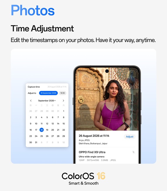 ColorOS 16 Photos Time Adjustment