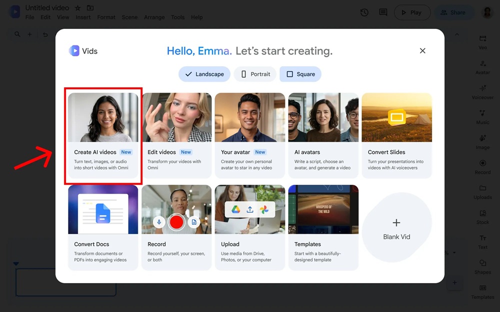 Google Vids Create AI videos