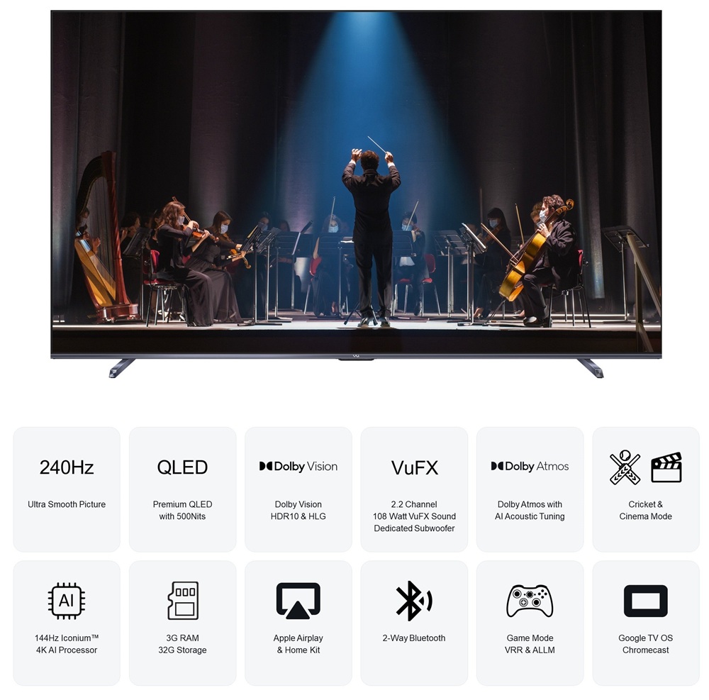 Vu Ultra Large QLED TVs 2026 Features