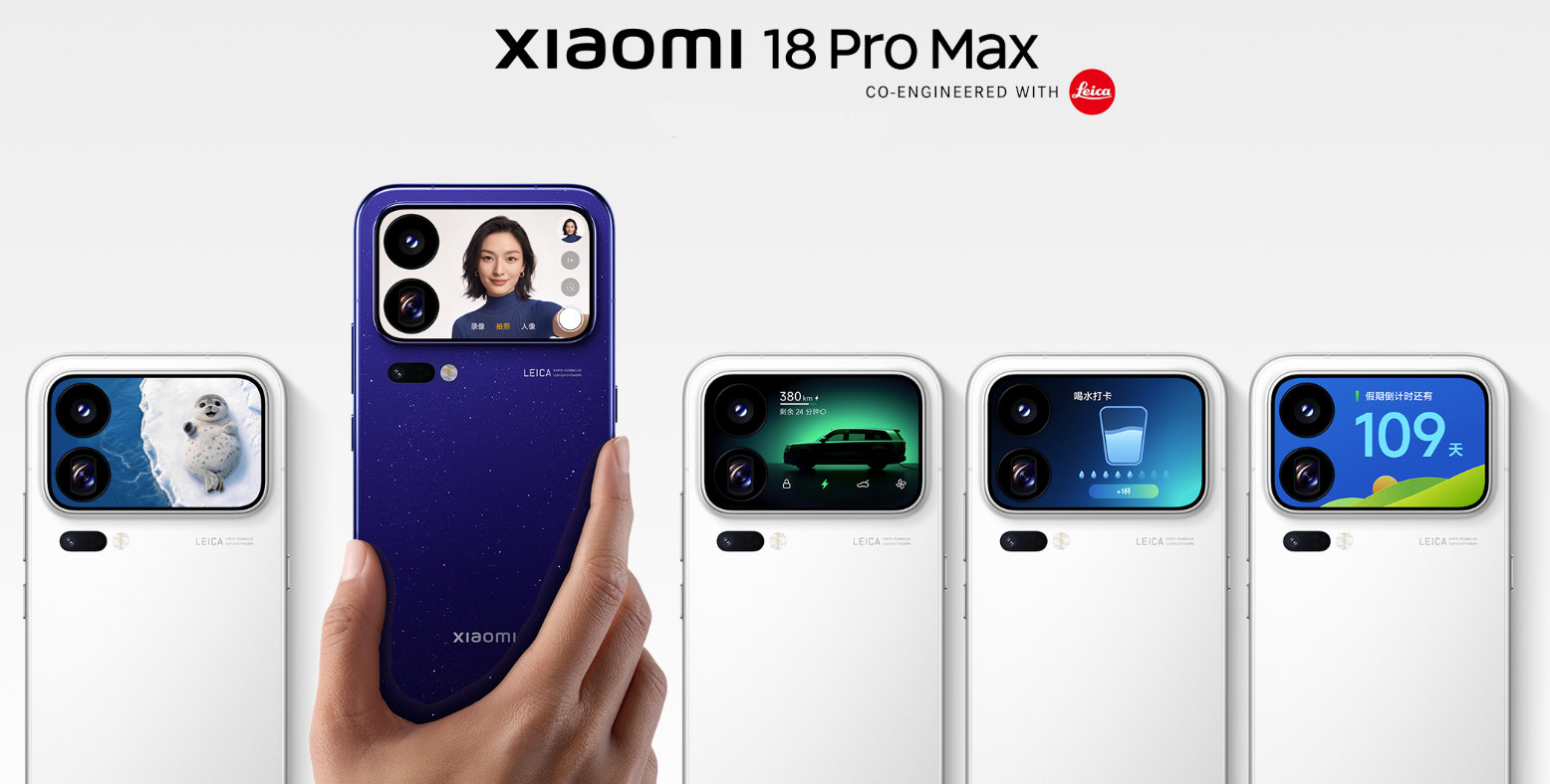 Xiaomi 18 Pro and 18 Pro Max with 6.3″ / 6.9″ LTPO and rear 120Hz OLED screens, Snapdragon 8 Elite Extreme Gen 6 announced