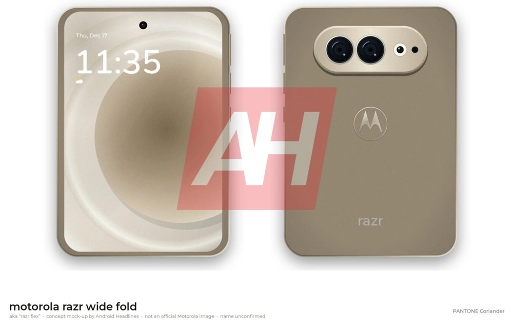 motorola razr wide fold PANTONE Coriander leaked