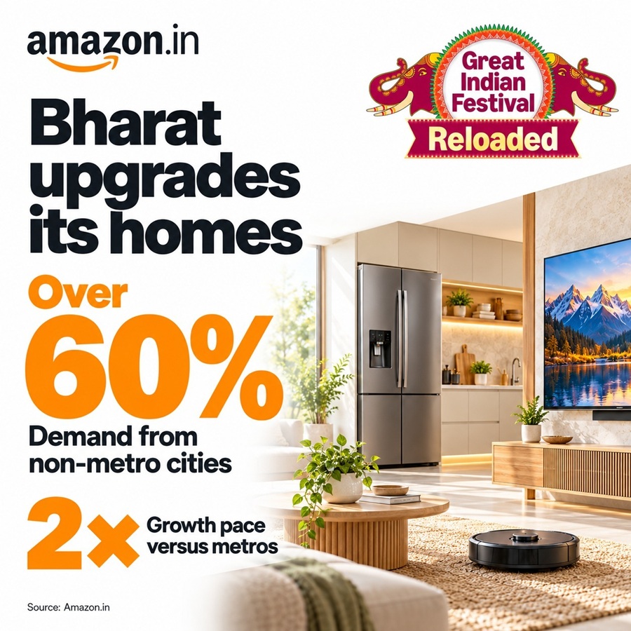 Amazon Great Indian Festival 2026 sees non-metros drive over 60% of home-upgrade shopping