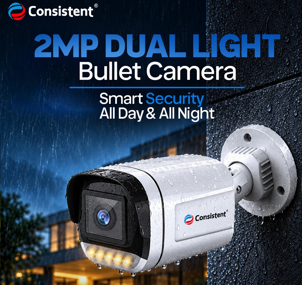 Consistent 2MP Dual Light Bullet CCTV camera with colour night vision launched