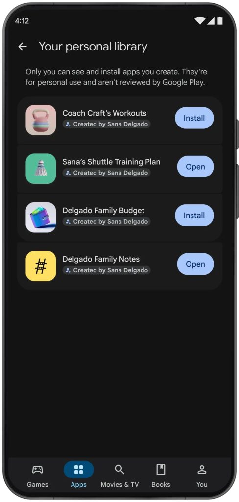 Google Play Build custom apps