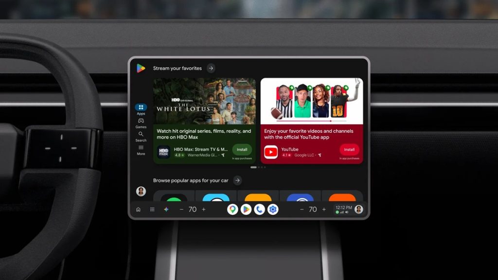 Google Play redesigned experience for cars