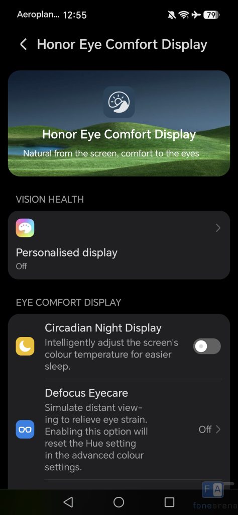 HONOR 600 Circadian Night Display