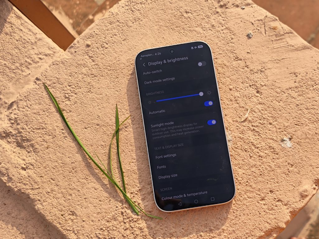 HONOR 600 Sunlight mode