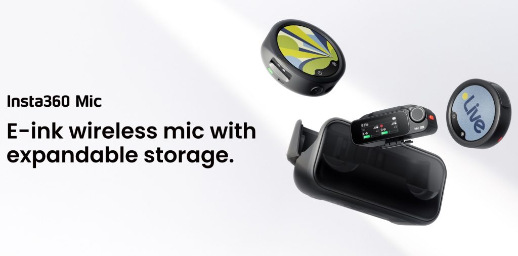 Insta360 Mic with E-Ink Screen and microSD 32-Bit float recording announced