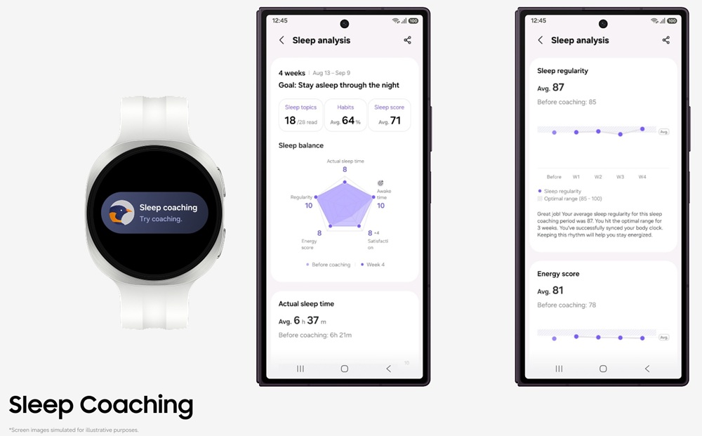 Samsung Health Sleep Coaching