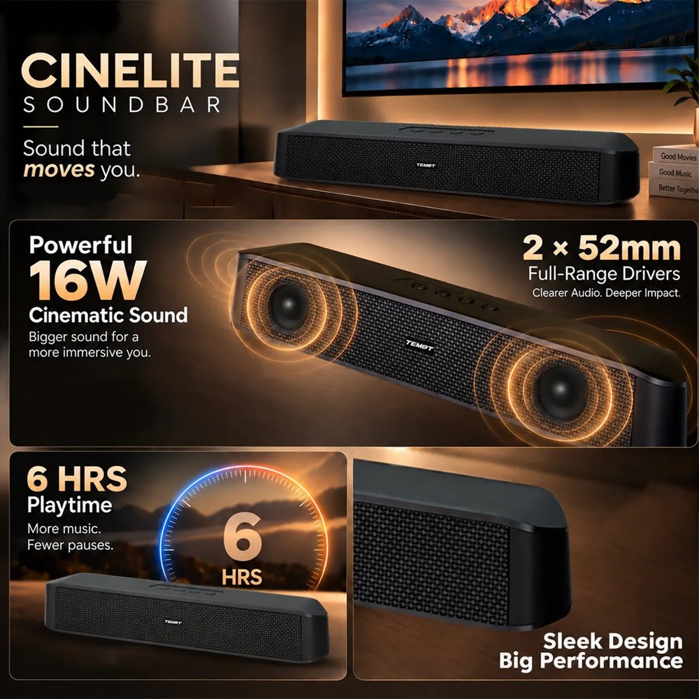 TEMPT Cinelite Soundbar Features