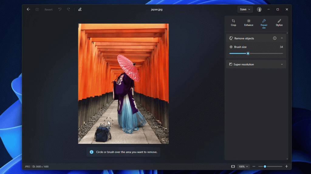 Windows 11 Remove objects in-Editor